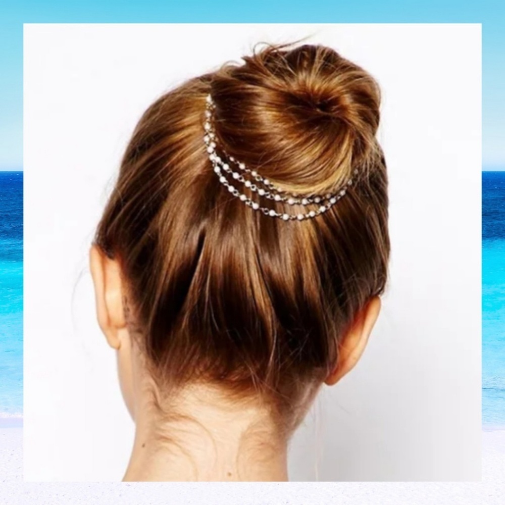 Pearl Layered Chain Hair Pins